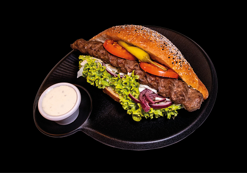 Lammhackfleisch Sandwich Lammhackfleisch Sandwich